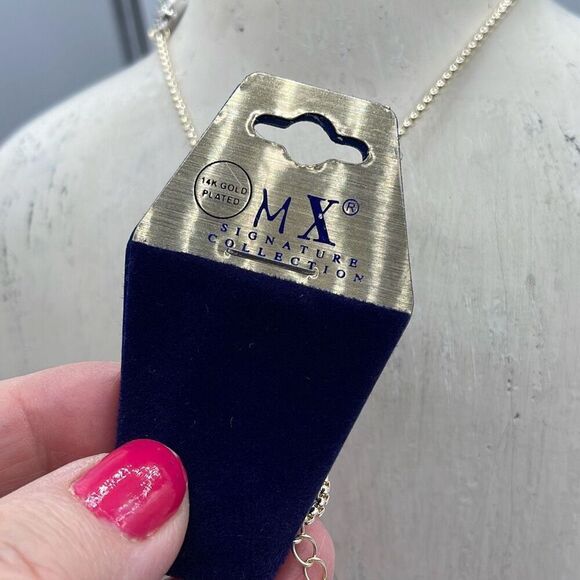 NWT MX Signature Gold Plated choker with CZ pendants - Picture 5 of 8